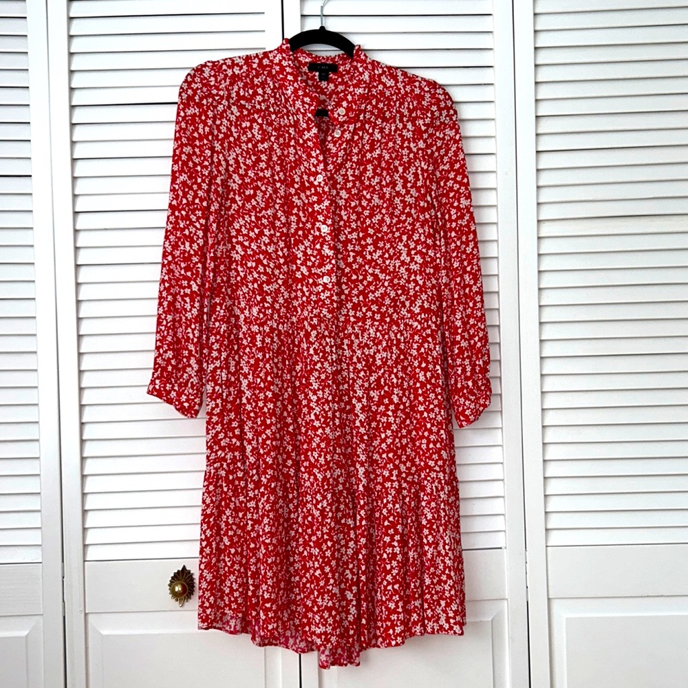 J. Crew Red Flowy Dress